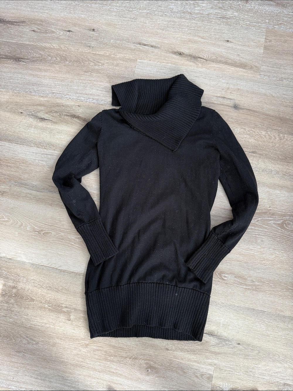 The Limited Black Asymmetrical Cowl Neck Sweater
